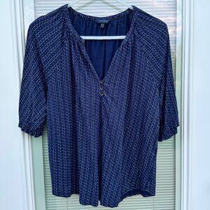 Lucky Brand Ladies Top V-Neck Navy